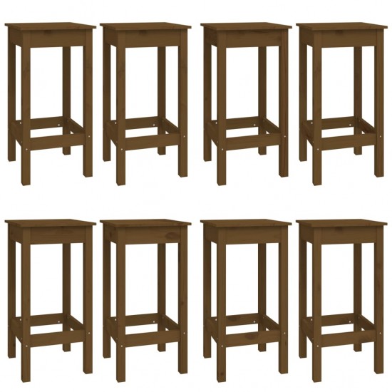 Baro baldų komplektas, 9 dalių, medaus rudas, pušies masyvas