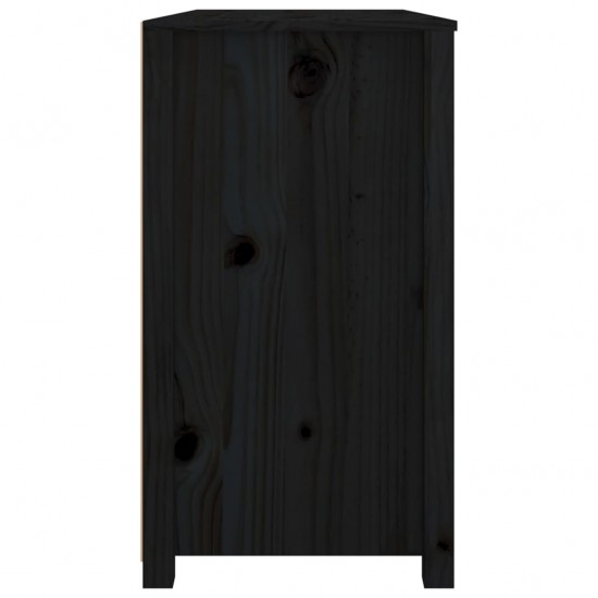 Šoninė spintelė, juoda, 100x40x72cm, pušies medienos masyvas