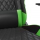 Masažinė žaidimų kėdė su pakoja, juoda ir žalia, dirbtinė oda
