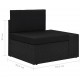 Modulinė dvivietė sofa, juodos spalvos, poliratanas