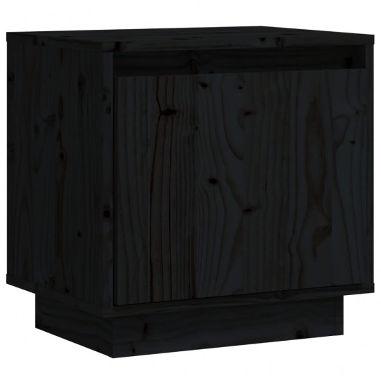 Naktinė spintelė, juoda, 40x30x40cm, pušies medienos masyvas