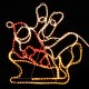 Kalėdinė lempučių ekspozicija, 4 elniai ir rogės, 500x80cm, XXL