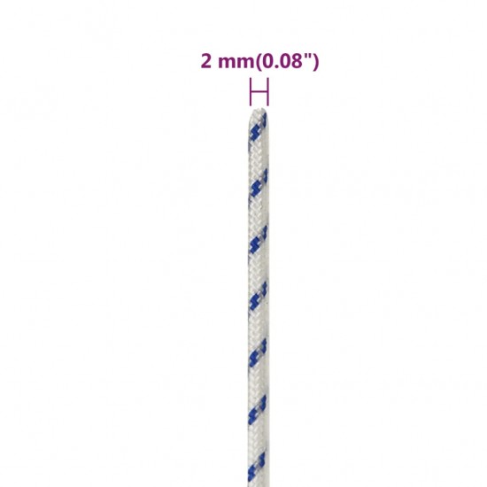 Valties virvė, baltos spalvos, 2mm, 100m, polipropilenas