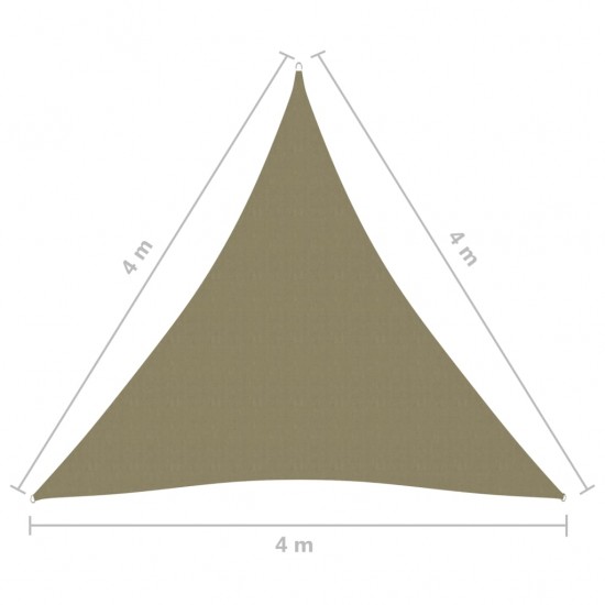 Uždanga nuo saulės, kreminė, 4x4x4m, oksfordo audinys, trikampė
