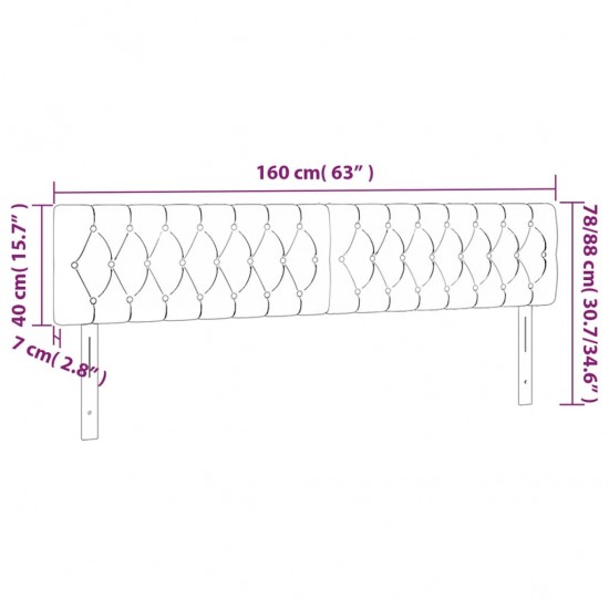 Galvūgalis su LED, taupe spalvos, 160x7x78/88cm, audinys