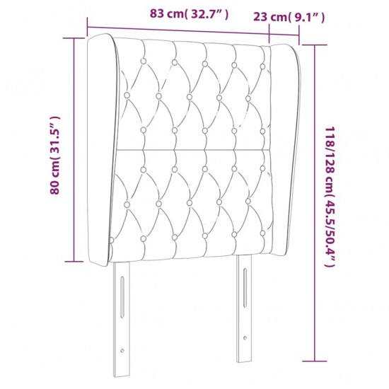 Galvūgalis su auselėmis, taupe, 83x23x118/128cm, audinys