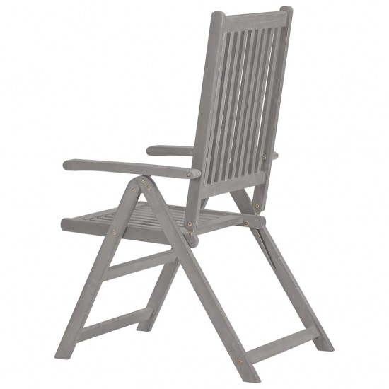 Atlošiamos sodo kėdės, 6vnt., pilkos spalvos, akacijos masyvas