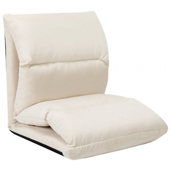 Sulankstomas čiužinukas-kėdė, kreminės spalvos, mikropluoštas