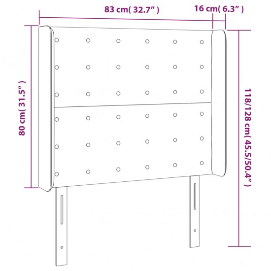 Galvūgalis su LED, juodos spalvos, 83x16x118/128cm