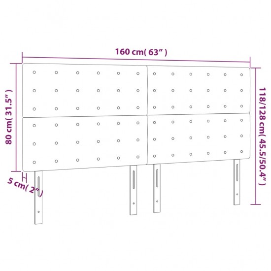 Galvūgalis su LED, kapučino spalvos, 160x5x118/128cm