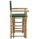 Režisieriaus kėdės, 2vnt., žalios, bambukas ir audinys