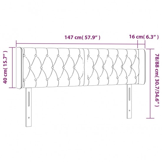 Galvūgalis su LED, tamsiai rudos spalvos, 147x16x78/88cm