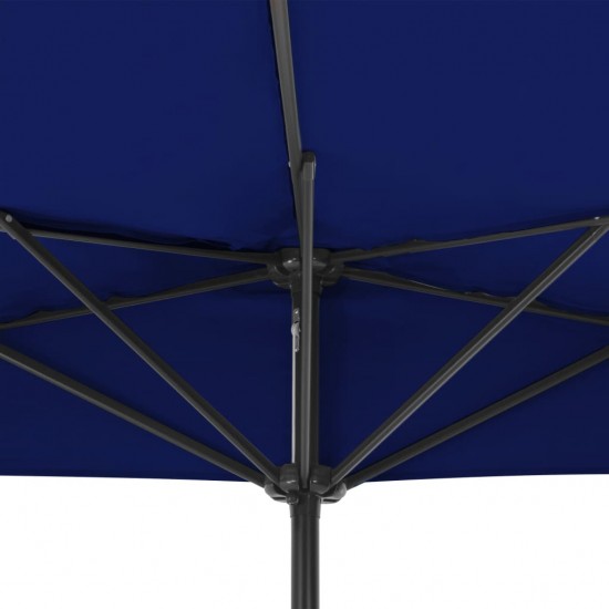 Balkono skėtis su aliuminiu stulpu, mėlynas, 300x155x223cm