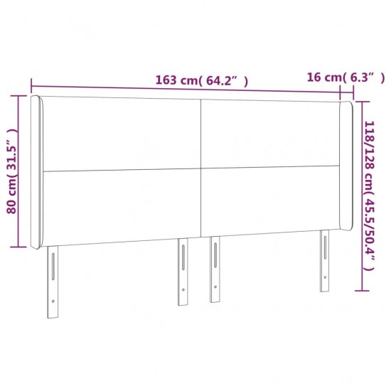 Galvūgalis su LED, juodos spalvos, 163x16x118/128 cm