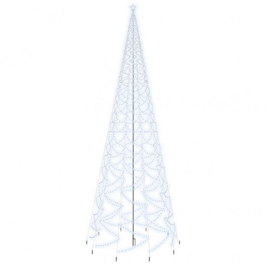 Kalėdų eglutė su kuoliuku, šalta balta, 3000LED, 800cm