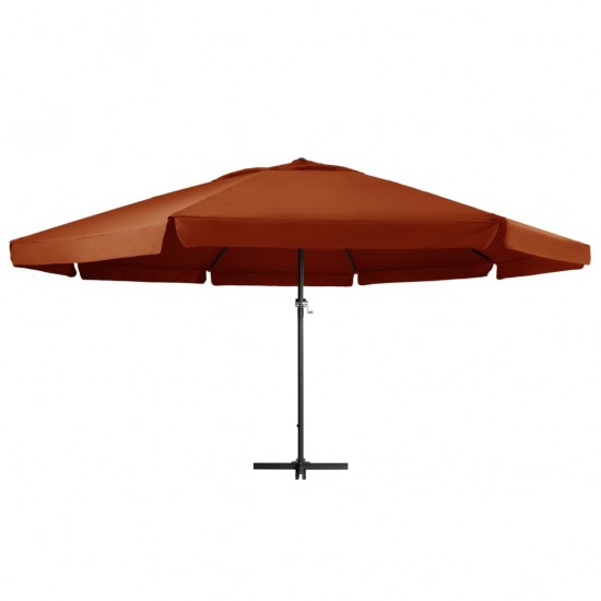 Lauko skėtis su aliuminio stulpu, terakota spalvos, 600cm