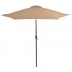 Lauko skėtis su metaliniu stulpu, 300 cm, taupe spalvos
