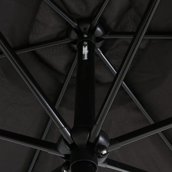Lauko skėtis su metaliniu stulpu, juodos spalvos, 300cm