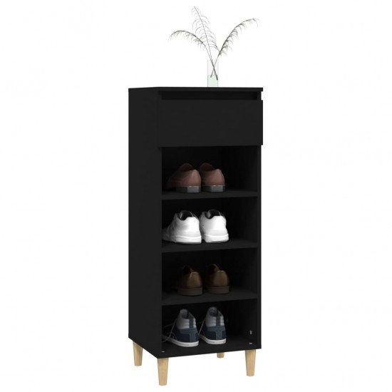Spintelė batams, juodos spalvos, 40x36x105cm, apdirbta mediena