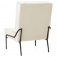 Poilsio kėdė, kreminės baltos spalvos, 65x79x87cm, aksomas