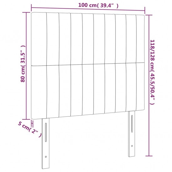 Galvūgalis su LED, tamsiai žalias, 100x5x118/128cm, aksomas