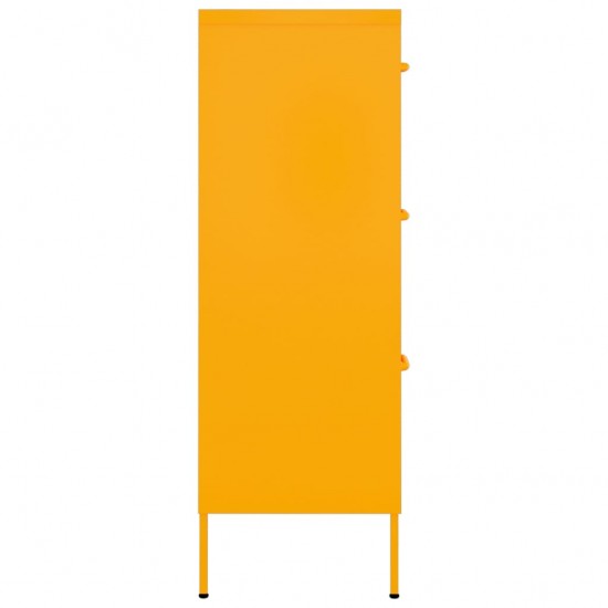 Spintelė su stalčiais, geltona, 80x35x101,5cm, plienas
