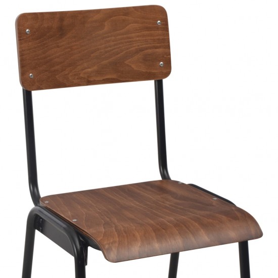 Baro kėdės, 2 vnt., rudos, faneros masyvas ir plienas