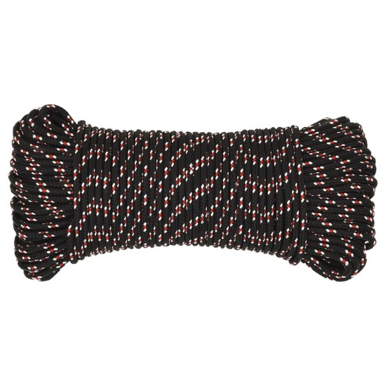 Valties virvė, juodos spalvos, 3mm, 50m, polipropilenas