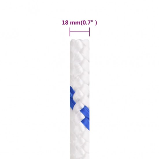 Valties virvė, baltos spalvos, 18mm, 100m, polipropilenas