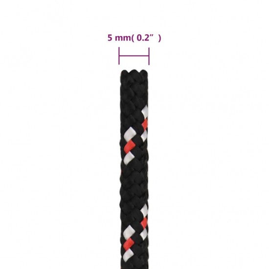 Valties virvė, juodos spalvos, 45mm, 25m, polipropilenas