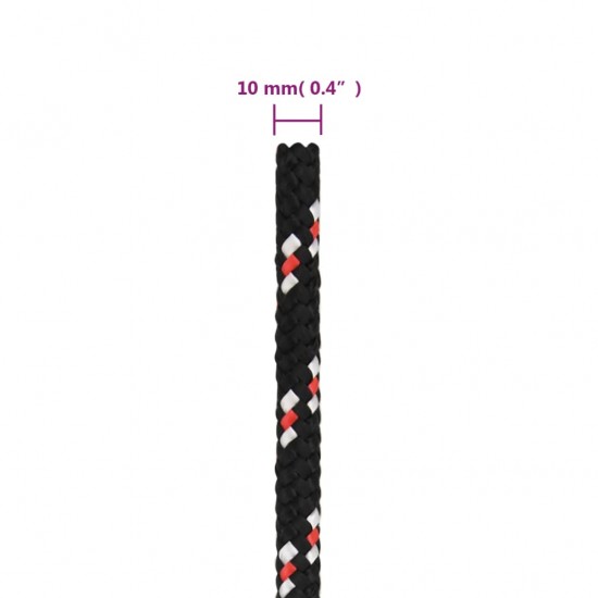 Valties virvė, juodos spalvos, 10mm, 25m, polipropilenas
