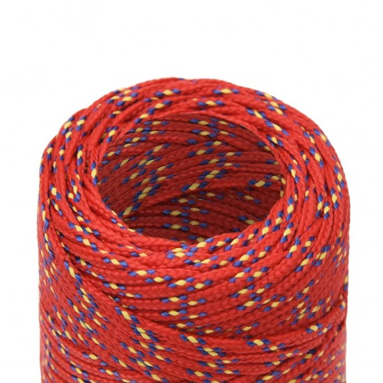 Valties virvė, raudonos spalvos, 2mm, 50m, polipropilenas