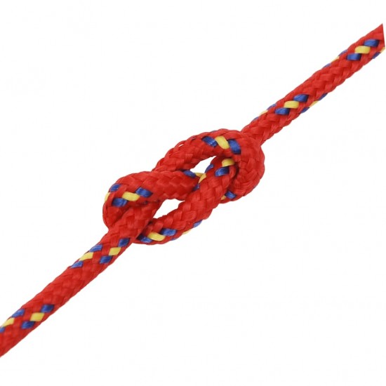 Valties virvė, raudonos spalvos, 3mm, 250m, polipropilenas