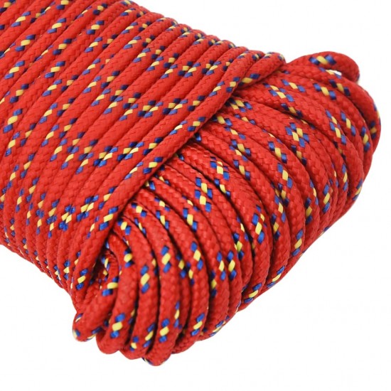Valties virvė, raudonos spalvos, 5mm, 25m, polipropilenas