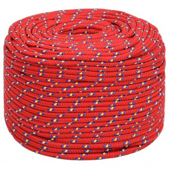 Valties virvė, raudonos spalvos, 10mm, 25m, polipropilenas