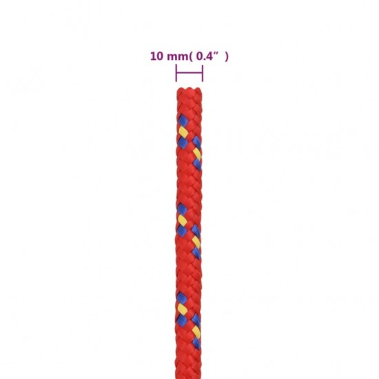 Valties virvė, raudonos spalvos, 10mm, 25m, polipropilenas