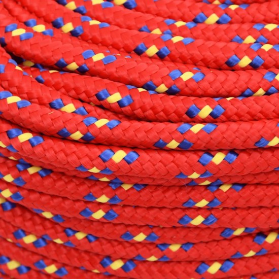 Valties virvė, raudonos spalvos, 10mm, 500m, polipropilenas