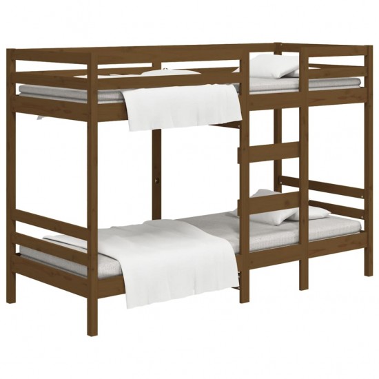 Dviaukštė lova, medaus ruda, 90x200cm, pušies medienos masyvas