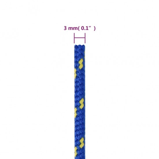Valties virvė, mėlynos spalvos, 3mm, 500m, polipropilenas