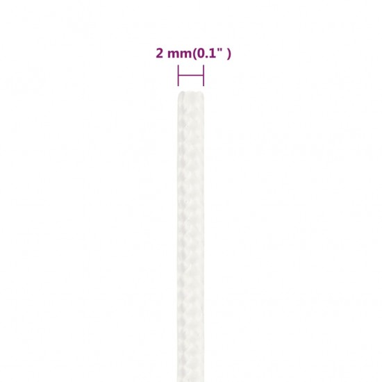 Valties virvė, visiškai balta, 2mm, 100m, polipropilenas