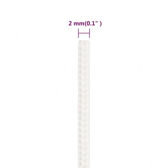 Valties virvė, visiškai balta, 2mm, 250m, polipropilenas