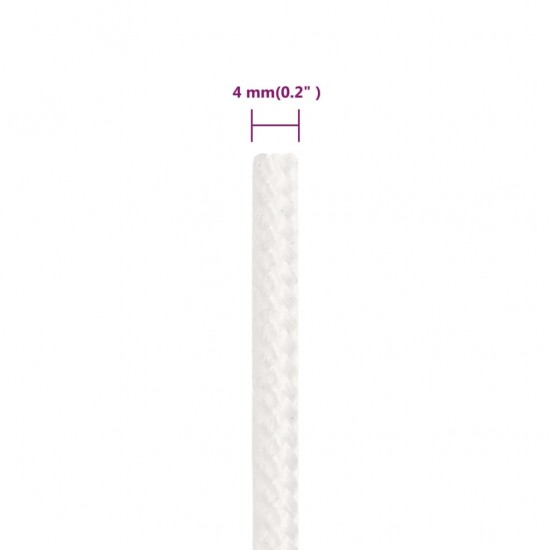 Valties virvė, visiškai balta, 4mm, 250m, polipropilenas