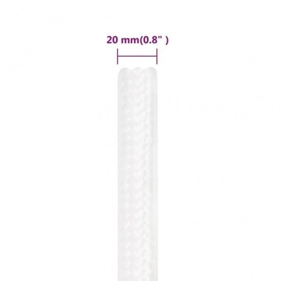 Valties virvė, visiškai balta, 20mm, 100m, polipropilenas