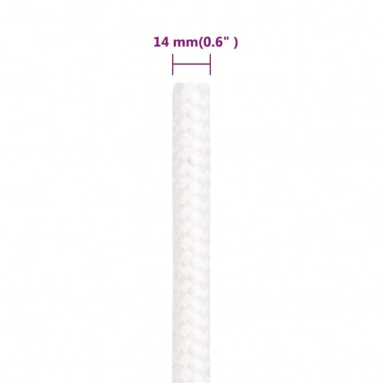 Valties virvė, visiškai balta, 14mm, 25m, polipropilenas