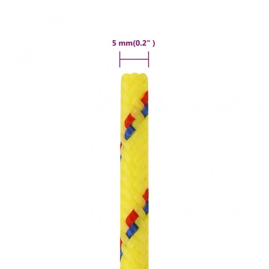 Valties virvė, geltonos spalvos, 5mm, 50m, polipropilenas