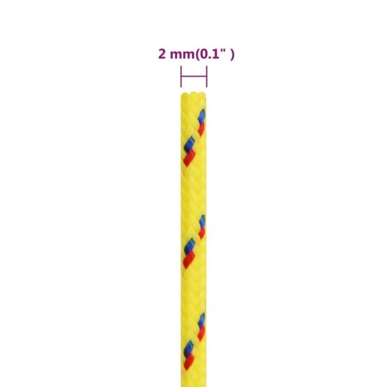 Valties virvė, geltonos spalvos, 2mm, 250m, polipropilenas