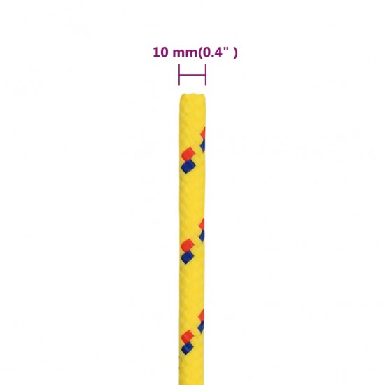 Valties virvė, geltonos spalvos, 10mm, 50m, polipropilenas