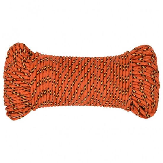 Valties virvė, oranžinės spalvos, 4mm, 50m, polipropilenas