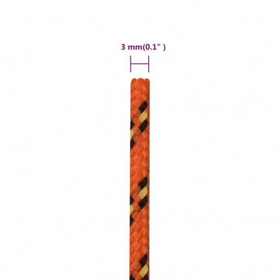 Valties virvė, oranžinės spalvos, 3mm, 500m, polipropilenas
