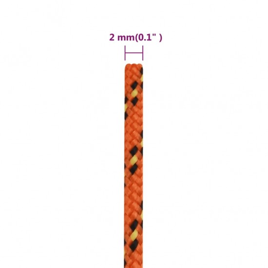 Valties virvė, oranžinės spalvos, 2mm, 250m, polipropilenas